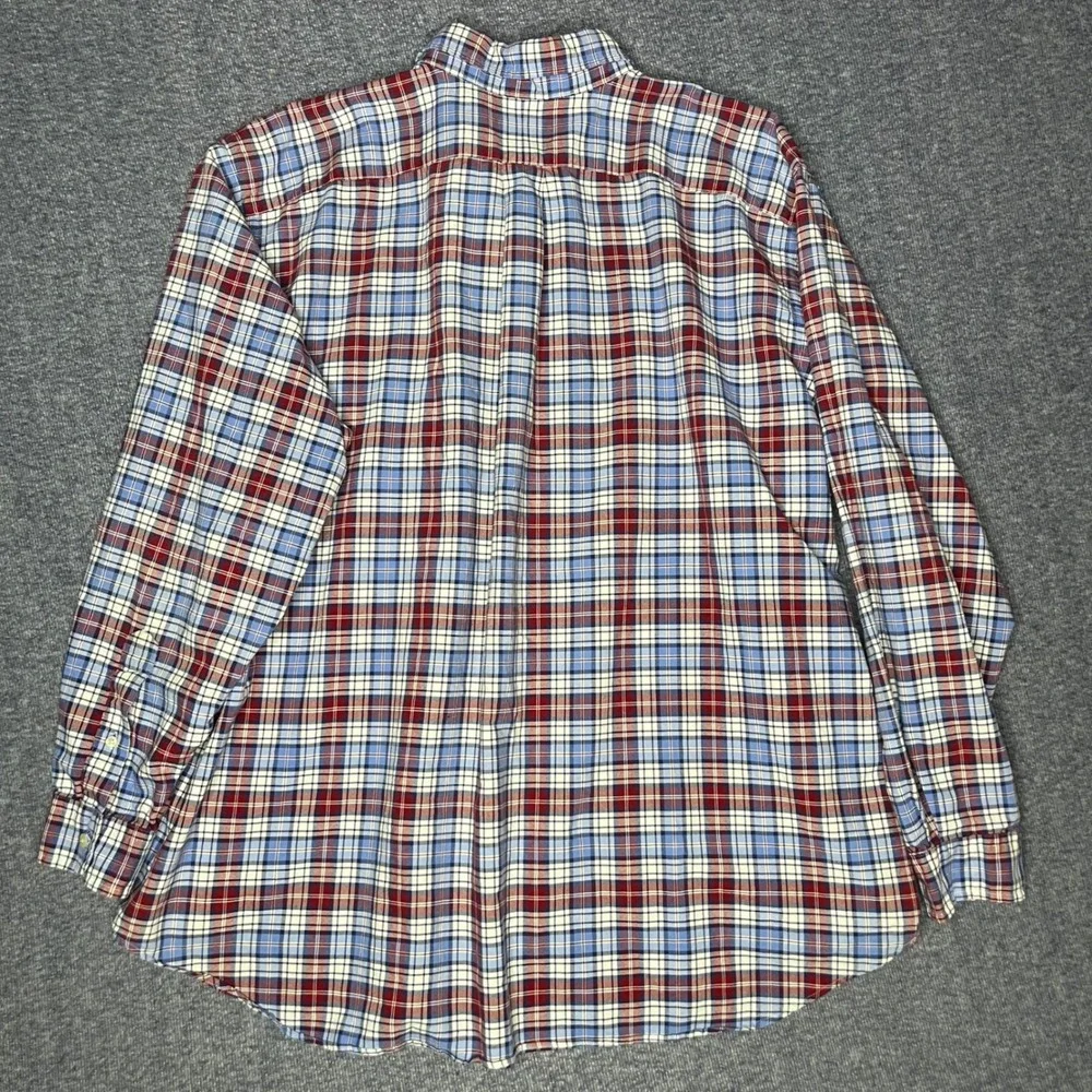 Polo Ralph Lauren Plaid Button Down Shirt Mens 2XB Blue Red Long Sleeve Big Tall